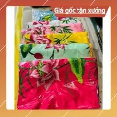 Áo choàng Mẹ Quan Âm, Mẹ Mẫu chất liệu vải Phi thêu hoa sen
