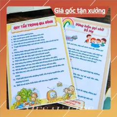 Bộ Quy Tắc Gia Đình Cho Trẻ Quy Tắc Học Tập Quy Tắc Ứng Xử Bộ 10 Tờ Đồ Chơi Giáo Dục Phát Triển Trí Tuệ