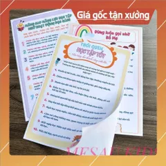 Bộ Quy Tắc Gia Đình Cho Trẻ Quy Tắc Học Tập Quy Tắc Ứng Xử Bộ 10 Tờ Đồ Chơi Giáo Dục Phát Triển Trí Tuệ