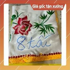 Áo choàng Mẹ Quan Âm, Mẹ Mẫu chất liệu vải Phi thêu hoa sen