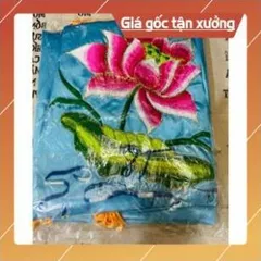 Áo choàng Mẹ Quan Âm, Mẹ Mẫu chất liệu vải Phi thêu hoa sen