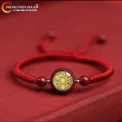 Vòng Tay Chusa Thần Chú Lăng Nghiêm Chỉ Đỏ 2 mặt lăng nghiêm hoặc lăng nghiêm, lục tự - Pháp Bảo Mật Tông Tây Tạng