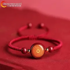 Vòng Tay Chusa Thần Chú Lăng Nghiêm Chỉ Đỏ 2 mặt lăng nghiêm hoặc lăng nghiêm, lục tự - Pháp Bảo Mật Tông Tây Tạng