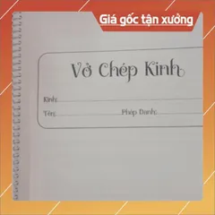 VỞ TRƠN LÒ XO CHÉP KINH CÁC LOẠI DÀY 100 TRANG MÀU XANH LÁ CÂY - KHỔ A4, A5 (TẶNG 3 VIẾT) TẶNG KÈM 3 TỜ KINH