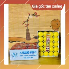 Hộp nến thơm tea light Quang  Huy 100viên cháy hơn 4h