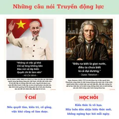 Bộ 8 Tranh dán tường các câu nói Vĩ nhân - Truyền động lực, cảm hứng, phát triển bản thân - Tặng kèm băng keo dán