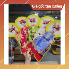 Bộ tranh ngũ vị tôn quan cao 40cm ép plastic