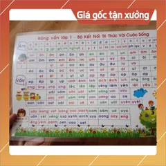 Bảng Âm Vần Lớp 1 Khổ A3 – Ép Plastic 2 Mặt  – Dành Cho Bé 4-7 Tuổi, Bộ kết nối, cánh diều, CTST 30CM X 40CM