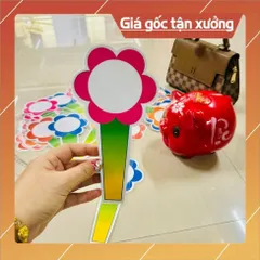 Combo  10 Thẻ hoa cầm tay ghi đáp án, số, dấu, chữ cái... 1 mặt - Cỡ  (10 x 21cm) có hoả tốc