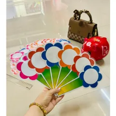 Combo  10 Thẻ hoa cầm tay ghi đáp án, số, dấu, chữ cái... 1 mặt - Cỡ  (10 x 21cm) có hoả tốc
