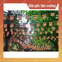 Cờ Phật Giáo Dây 50 Lá Nhiều Kích Cỡ. có hoả tốc