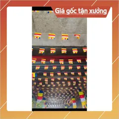 Cờ Phật Giáo Dây 50 Lá Nhiều Kích Cỡ. có hoả tốc
