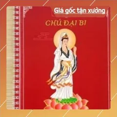 Tặng viết, Vở Chép Tay Chú Đại Bi có in chữ mờ có và hình Bồ Tát Quán Âm cực đẹp