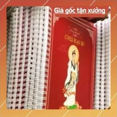 Tặng viết, Vở Chép Tay Chú Đại Bi có in chữ mờ có và hình Bồ Tát Quán Âm cực đẹp