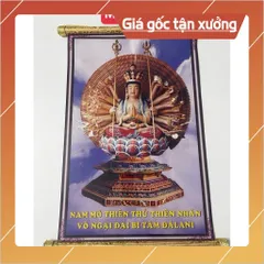 TRANH CUỘN M31 40CM X 60CM TRANH THIÊN THỦ THIÊN NHÃN, CÓ ĐẦU TREO GỖ