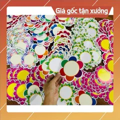 combo 10 Hoa in màu ép pastic, kich thước 9cm, dùng để viết số, dấu,..(sẵn nam châm dính bảng)