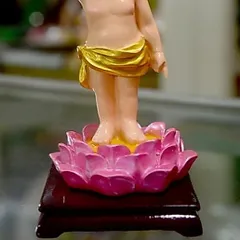 Tượng Đức Phật Đản Sanh vẽ màu cao 13cm HOẢ TỐC