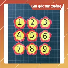 Bộ hoa số 1-100 kèm dấu (ép plastic gắn sẵn nam châm) in thủ công, màu đẹp