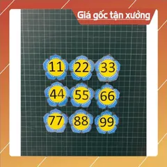 Bộ hoa số 1-100 kèm dấu (ép plastic gắn sẵn nam châm) in thủ công, màu đẹp