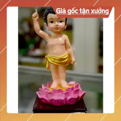Tượng Đức Phật Đản Sanh vẽ màu cao 13cm có hoả tốc