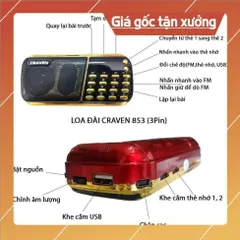 Loa Tắm Ngôn Ngữ Cho Bé, Loa Craven CR 853 3P Chính Hãng