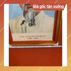 Khung kèm ảnh Bác Hồ cỡ Đại hàng đẹp( 56 x80cm) CÓ HOẢ TỐC