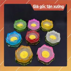 Đế Nến Hoa Sen Lưu Ly Nhiều Màu Đế Lá Sen Xanh Mẫu Mới hoả tốc