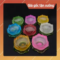 Đế Nến Hoa Sen Lưu Ly Nhiều Màu Đế Lá Sen Xanh Mẫu Mới hoả tốc