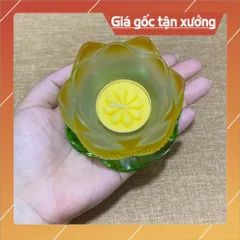 Đế Nến Hoa Sen Lưu Ly Nhiều Màu Đế Lá Sen Xanh Mẫu Mới hoả tốc