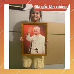 Bác Hồ vẫy tay chào ( khung kèm ảnh) CÓ HOẢ TỐC