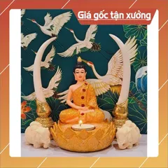 PHẬT  DÂNG ĐÈN CAMPUCHIA 17cm