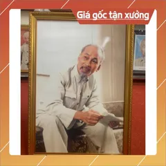 Khung kèm ảnh Bác Hồ Đọc Báo ( 40x 57cm) CÓ HOẢ TỐC