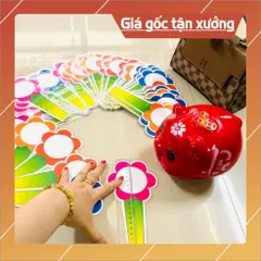 Sét 10, 20, 30...  Thẻ hoa ghi đáp án, số, dấu, chữ cái... 1 mặt - Viết xoá được có hoả tốc