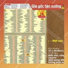 Tổng hợp các Tờ Chú Phật Giáo (chú lăng nghiêm, đại bi, sám hối..) in 2 mặT A4 ÉP PLATICS cao cấp