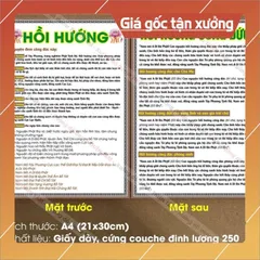 Tổng hợp các Tờ Chú Phật Giáo (chú lăng nghiêm, đại bi, sám hối..) in 2 mặT A4 ÉP PLATICS cao cấp