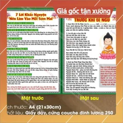Tổng hợp các Tờ Chú Phật Giáo (chú lăng nghiêm, đại bi, sám hối..) in 2 mặT A4 ÉP PLATICS cao cấp