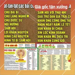 Tổng hợp các Tờ Chú Phật Giáo (chú lăng nghiêm, đại bi, sám hối..) in 2 mặT A4 ÉP PLATICS cao cấp