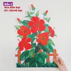 Tờ Hoa trang trí chân bảng lớp học nhiều mẫu size 30x40cm ép plastic (có sẵn băng dính dán tường )