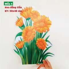 Tờ Hoa trang trí chân bảng lớp học nhiều mẫu size 30x40cm ép plastic (có sẵn băng dính dán tường )