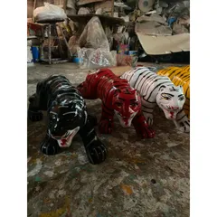 Tôn tượng Cọp thờ bằng đất nung dài 30cm cao 15cm 5 màu