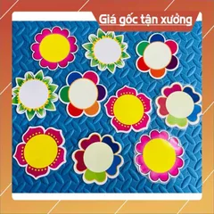 Sét combo  10 Hoa in màu ép plastic 9-10cm viết số, dấu