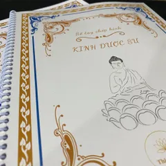 Vở Chép Kinh Dược Sư Lưu Ly Quang Vương Phật Bìa Lò Xo Đẹp - Hai Mẫu TẶNG VIẾT ĐEN