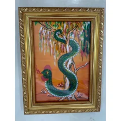 Bộ 2  khung Tranh Thờ THANH XÀ, BẠCH XÀ + Đã bao gồm khung
