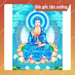 Ảnh thờ phật Dược Sư + Khung mẫu nền xanh , Khung hình giá sĩ