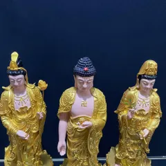Tôn Tượng Tam Thánh Tây Phương Đứng 50cm Vàng Vẽ COMPOSITE - CÓ MUA LẺ