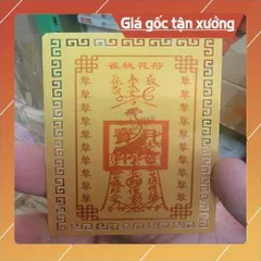 kim bài linh phù đào hoa tiền tử 7cm x 5cm HÀNG CAO CẤP, có hoả tốc
