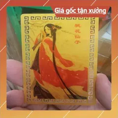kim bài linh phù đào hoa tiền tử 7cm x 5cm HÀNG CAO CẤP, có hoả tốc