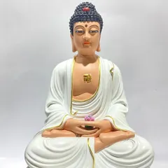 Bộ Tây Phương Tam Thánh Trắng Vẽ Ngồi 30cm COMPOSITE