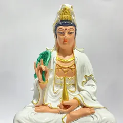 Bộ Tây Phương Tam Thánh Trắng Vẽ Ngồi 30cm COMPOSITE