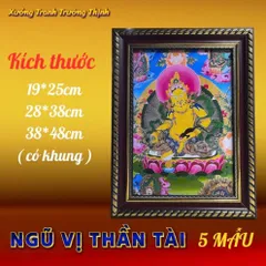 Khung Tranh NGŨ THẦN TÀI - Có khung  có hoả tốc